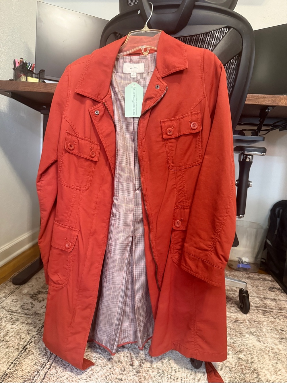Merona Red Utility Trench Coat